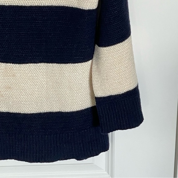 St. John Sweater yellow label striped sweater wool viscose 35478 - Picture 4 of 12